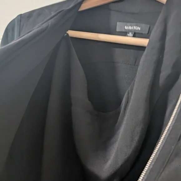 Aritzia Babaton | Oliver Draped Moto Jacket In Black - Picture 8 of 10